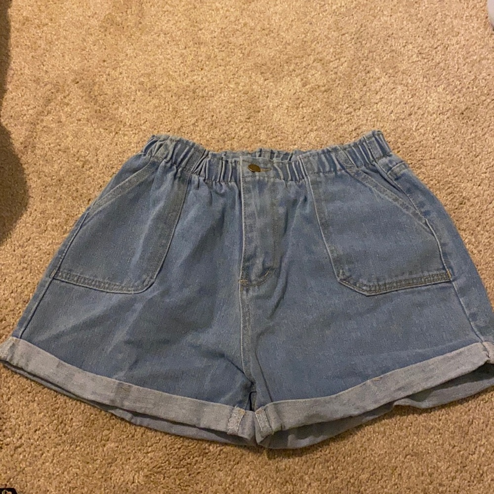 high waisted mom jean shorts